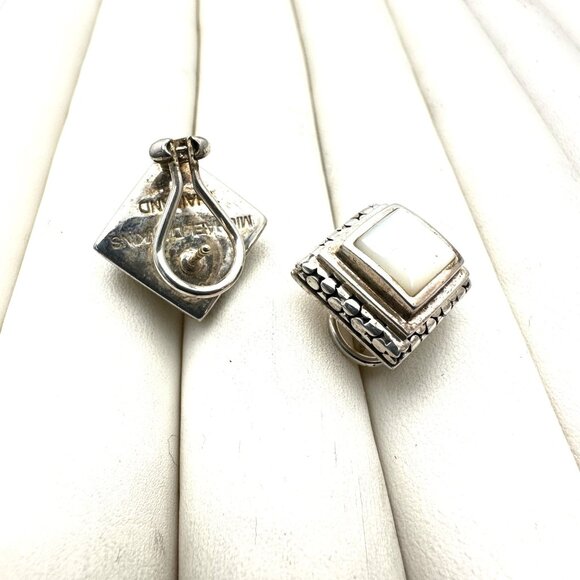 Michael Dawkins Earrings Sterling Silver Pierced Mother of Pearl - Picture 2 of 2